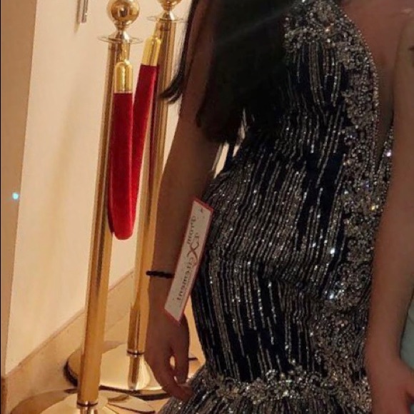 COPY - Tiffany Designs Navy Blue and Silver Prom … - Picture 4 of 4